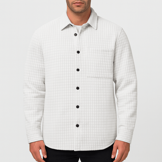 VogeLuxe | Men’s Checkered Textured Casual Cardigan 0