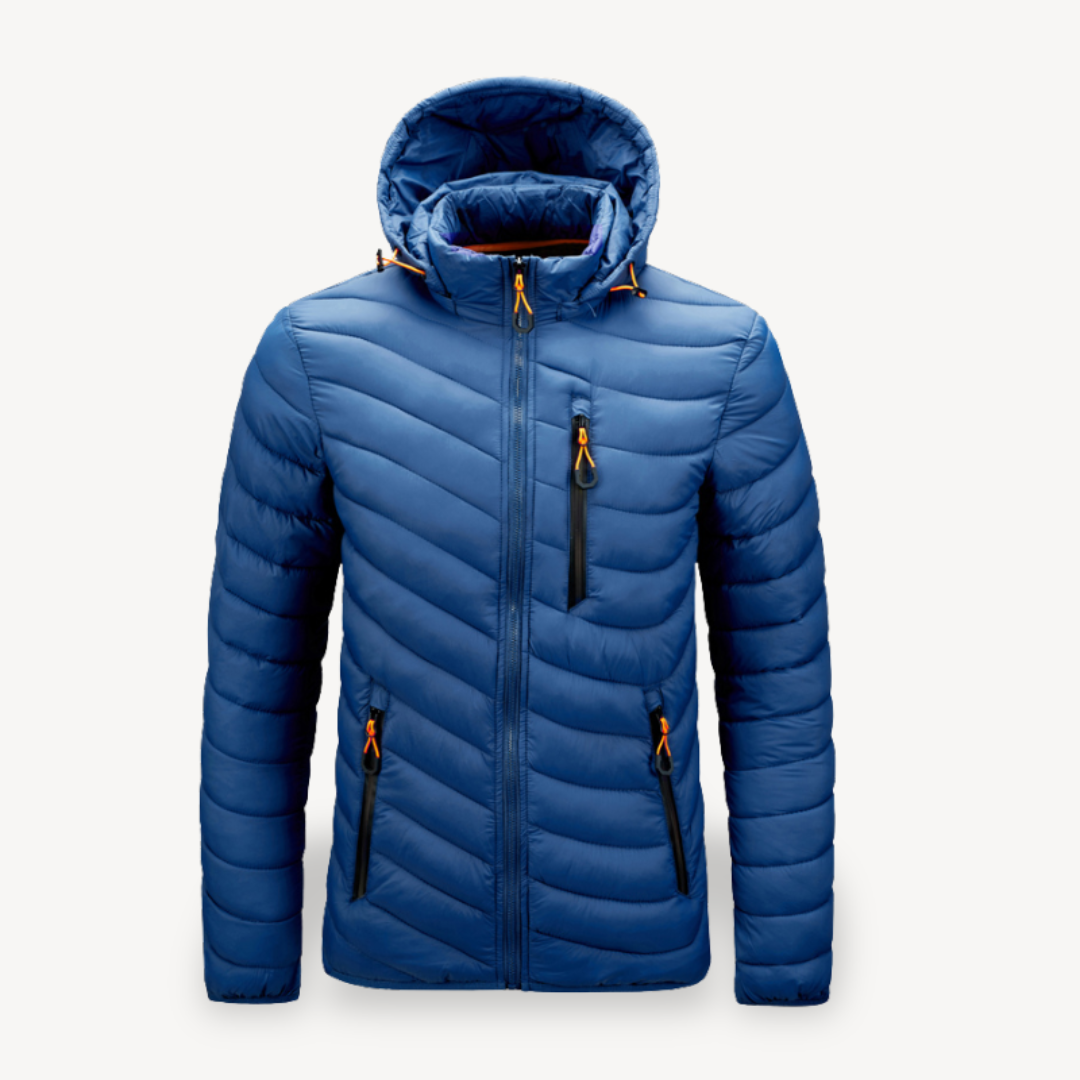VogeLuxe | Men’s Chevron Quilted Hooded Puffer Jacket 0