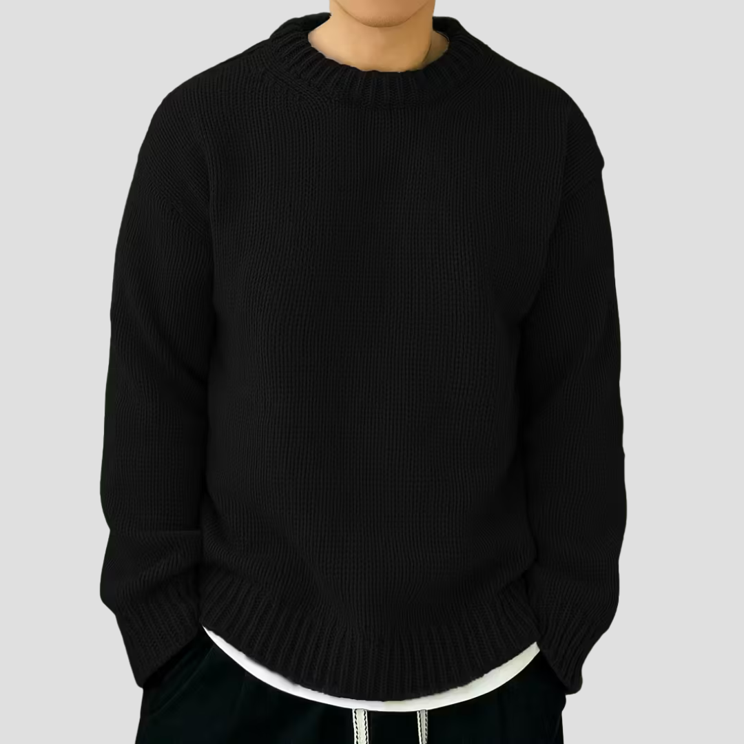 VogeLuxe | Men’s Chunky Knit Crewneck Sweater 2