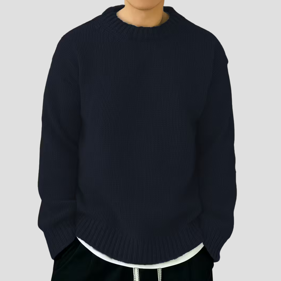 VogeLuxe | Men’s Chunky Knit Crewneck Sweater 3