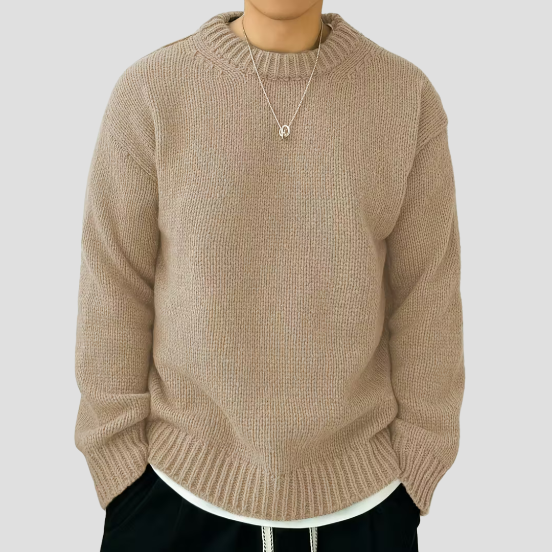 VogeLuxe | Men’s Chunky Knit Crewneck Sweater 4