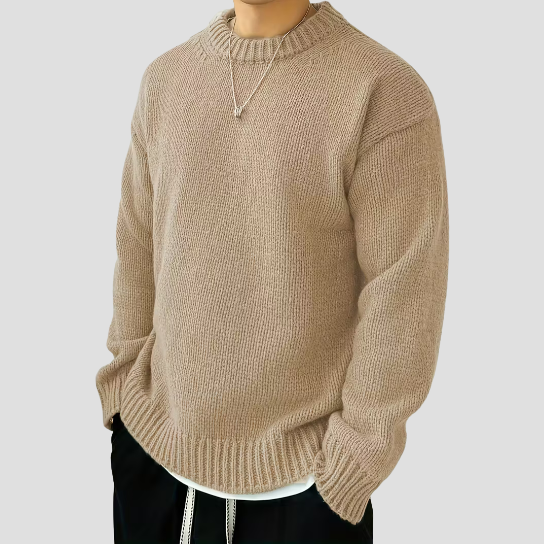 VogeLuxe | Men’s Chunky Knit Crewneck Sweater 5