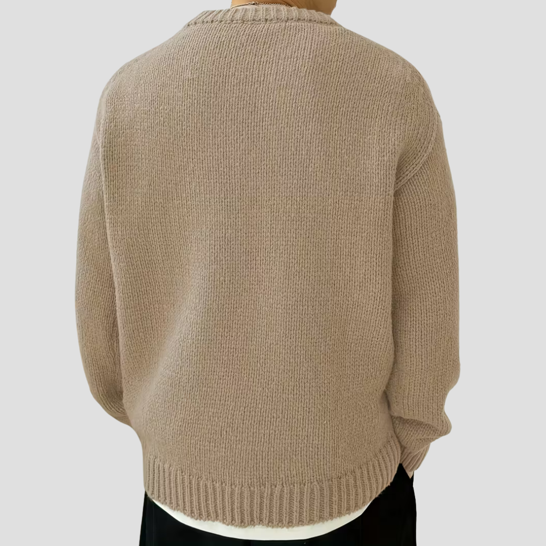 VogeLuxe | Men’s Chunky Knit Crewneck Sweater 6