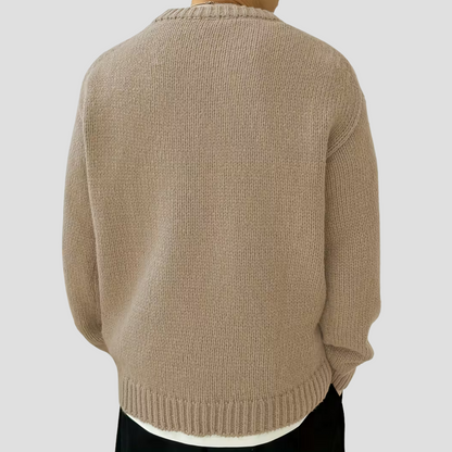 VogeLuxe | Men’s Chunky Knit Crewneck Sweater 6