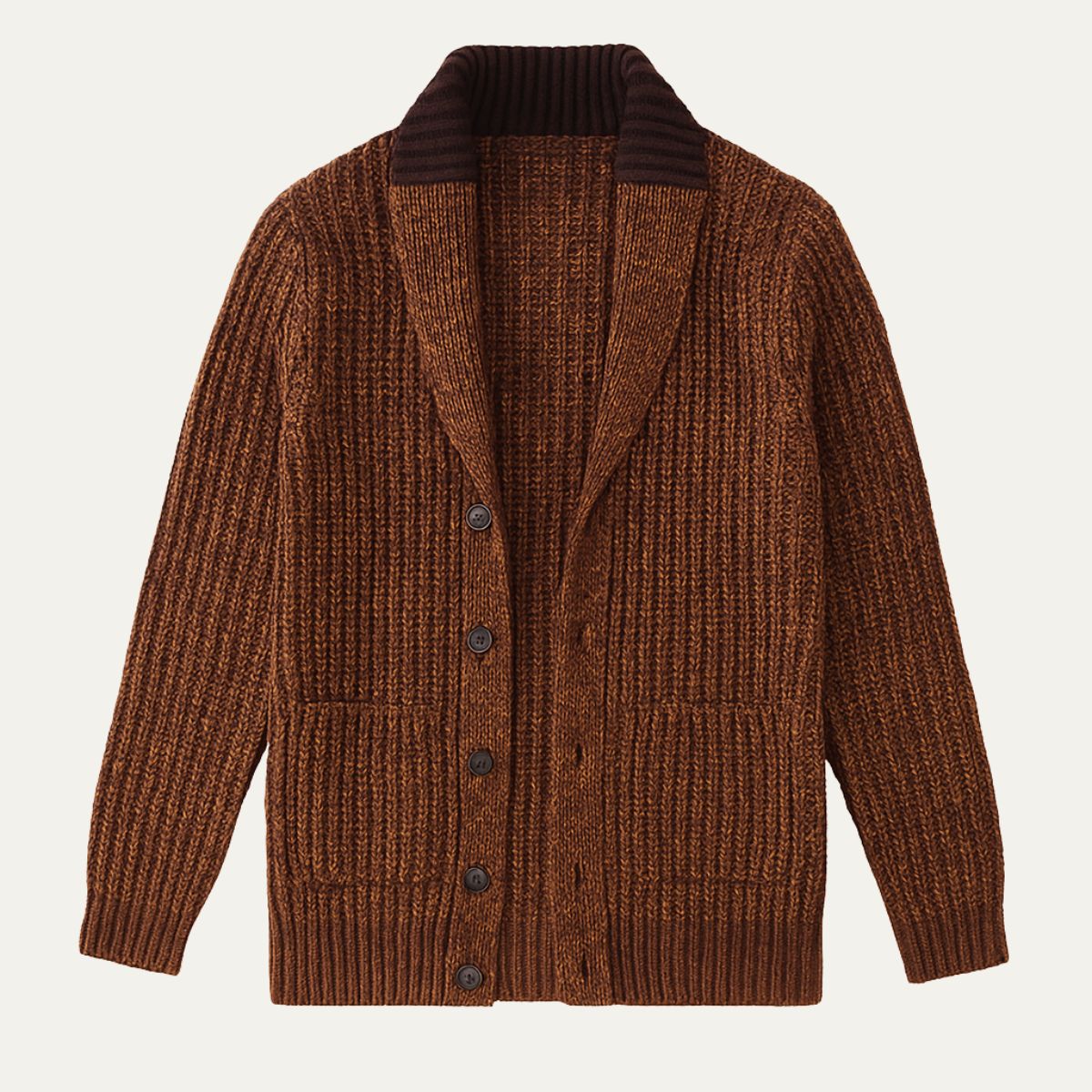 VogeLuxe | Men’s Chunky Knit Shawl Collar Cardigan 1