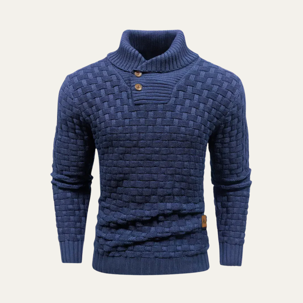 VogeLuxe | Men’s Chunky Knit Sweater with Shawl Collar 0