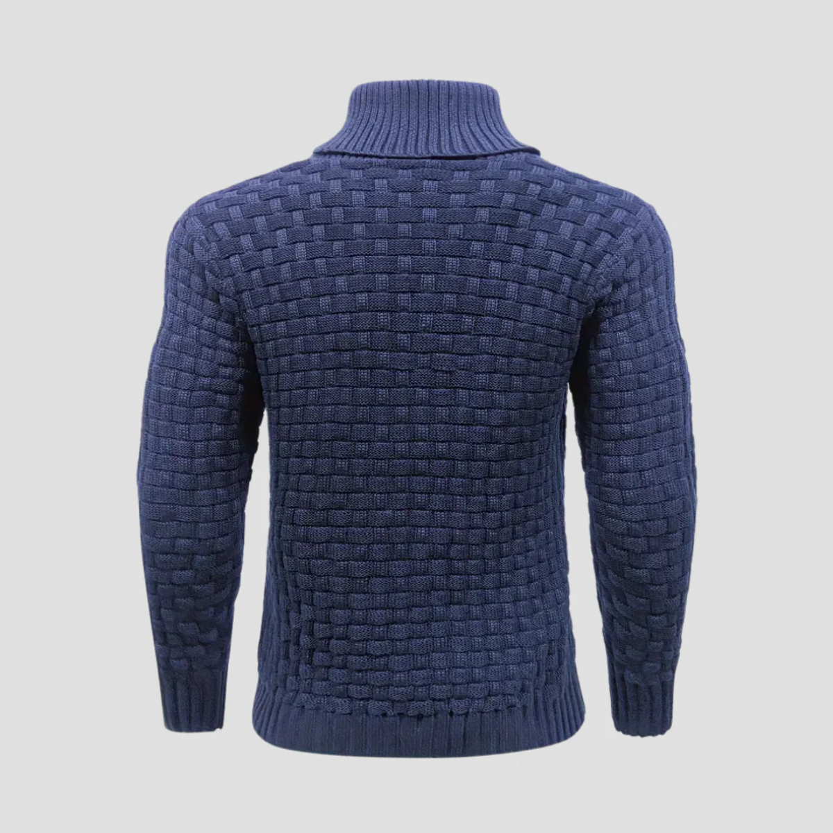 VogeLuxe | Men’s Chunky Knit Sweater with Shawl Collar 2
