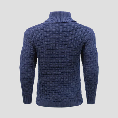 VogeLuxe | Men’s Chunky Knit Sweater with Shawl Collar 2