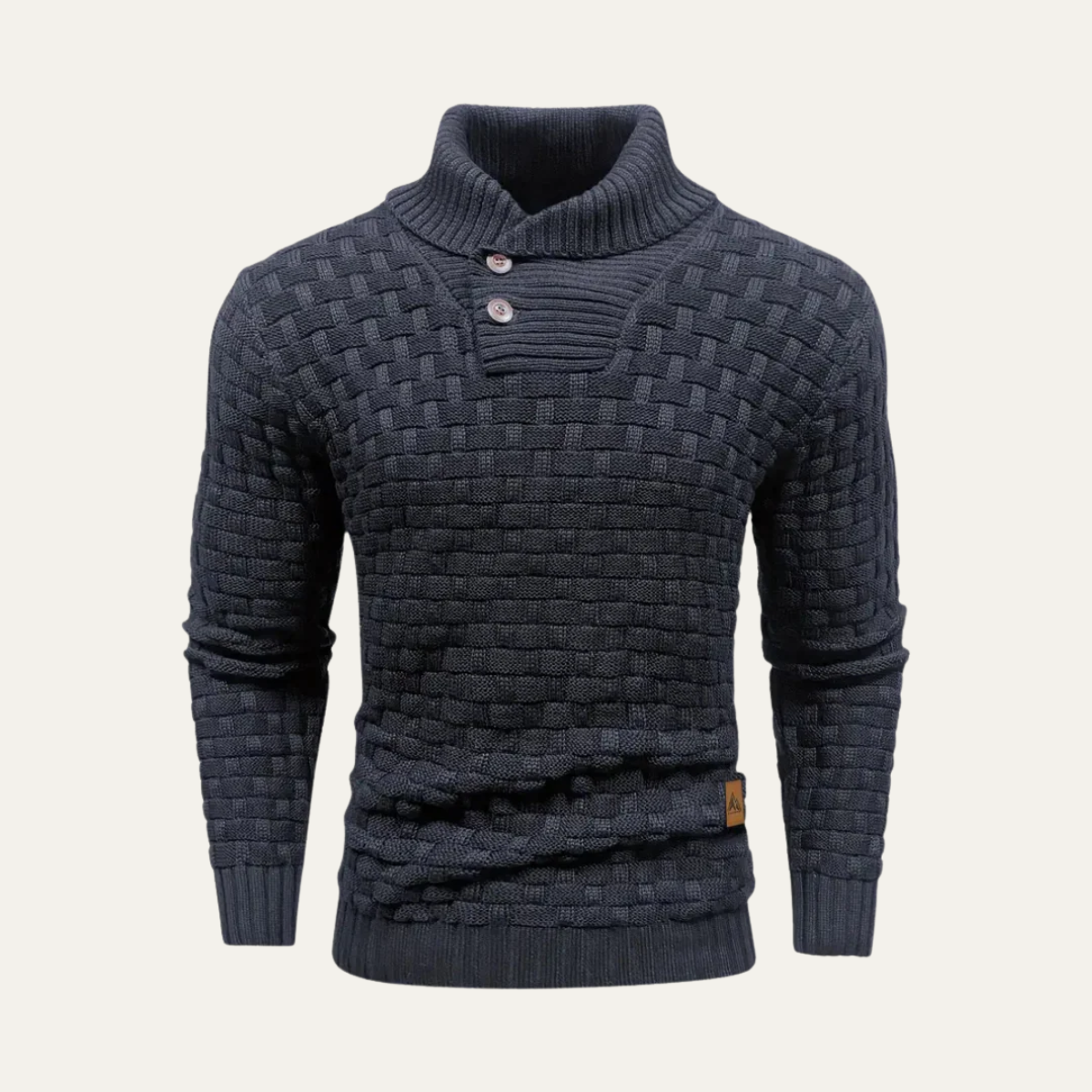VogeLuxe | Men’s Chunky Knit Sweater with Shawl Collar 3