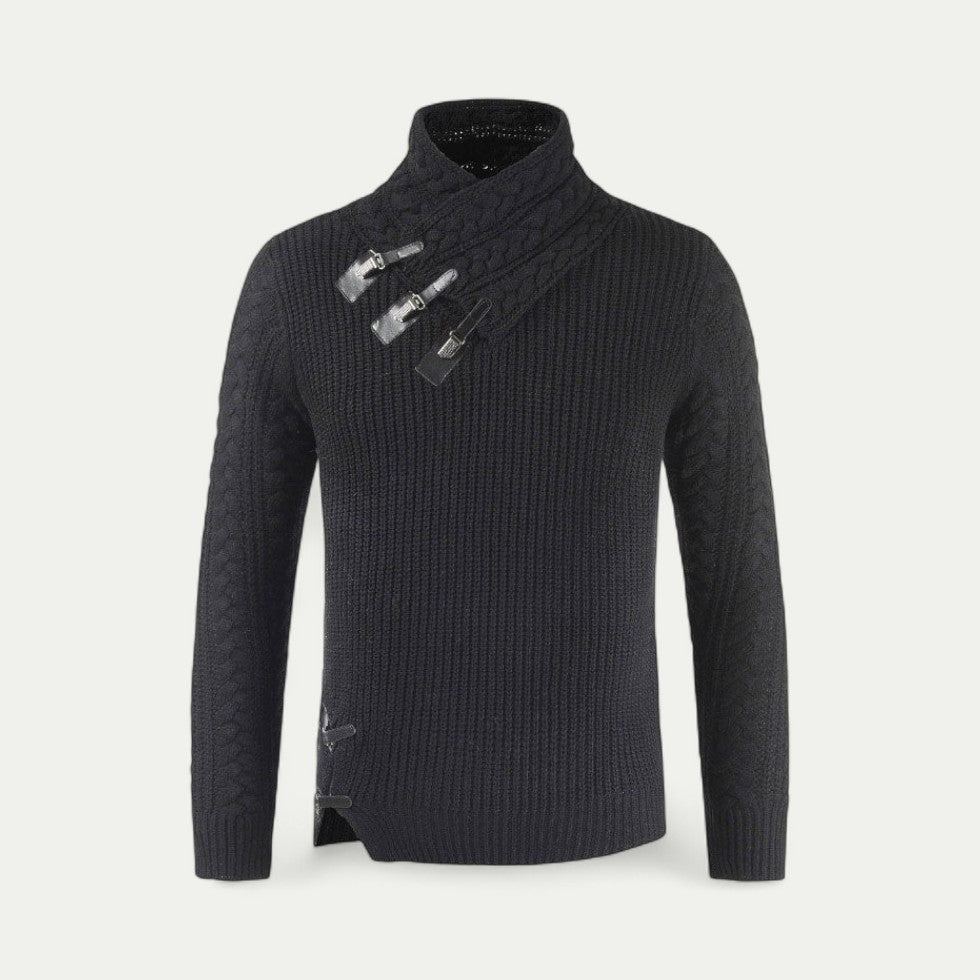 VogeLuxe | Men’s Chunky Knit Toggle Sweater 0