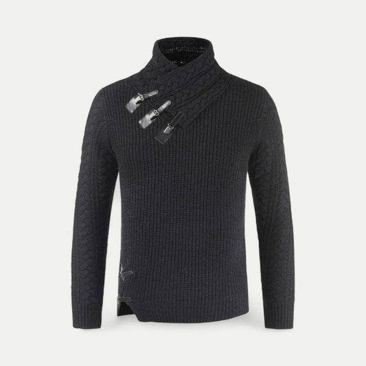 VogeLuxe | Men’s Chunky Knit Toggle Sweater 0