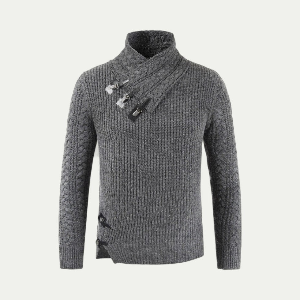 VogeLuxe | Men’s Chunky Knit Toggle Sweater 1