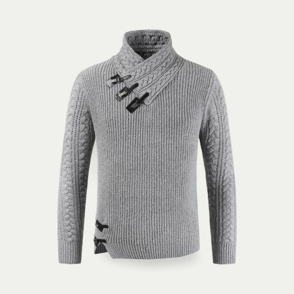 VogeLuxe | Men’s Chunky Knit Toggle Sweater 2