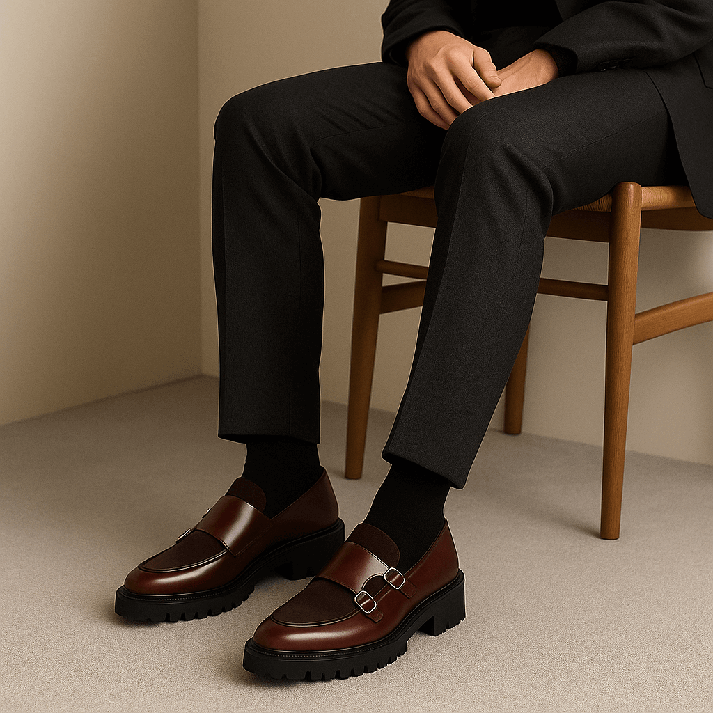 VogeLuxe | Men’s Chunky Monk Strap Loafers 2