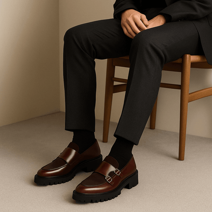 VogeLuxe | Men’s Chunky Monk Strap Loafers 2