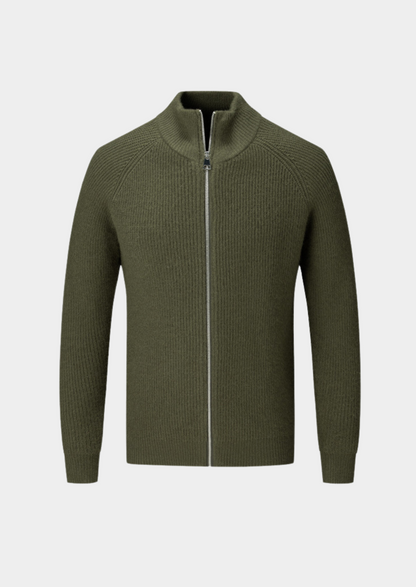 VogeLuxe | Men’s Chunky Ribbed Zip-Up Cardigan 9