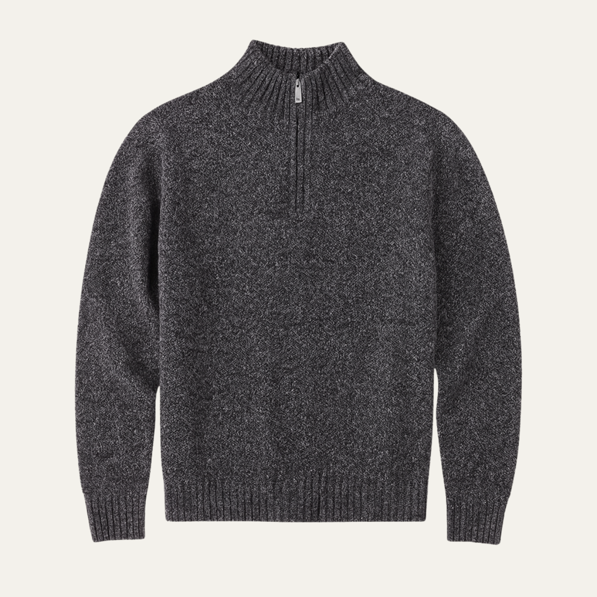 VogeLuxe | Men’s Chunky Tweed Quarter-Zip Sweater 1