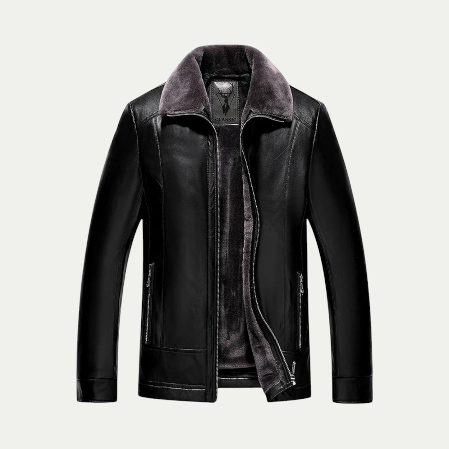 VogeLuxe | Men’s Classic Aviator Leather Jacket 0