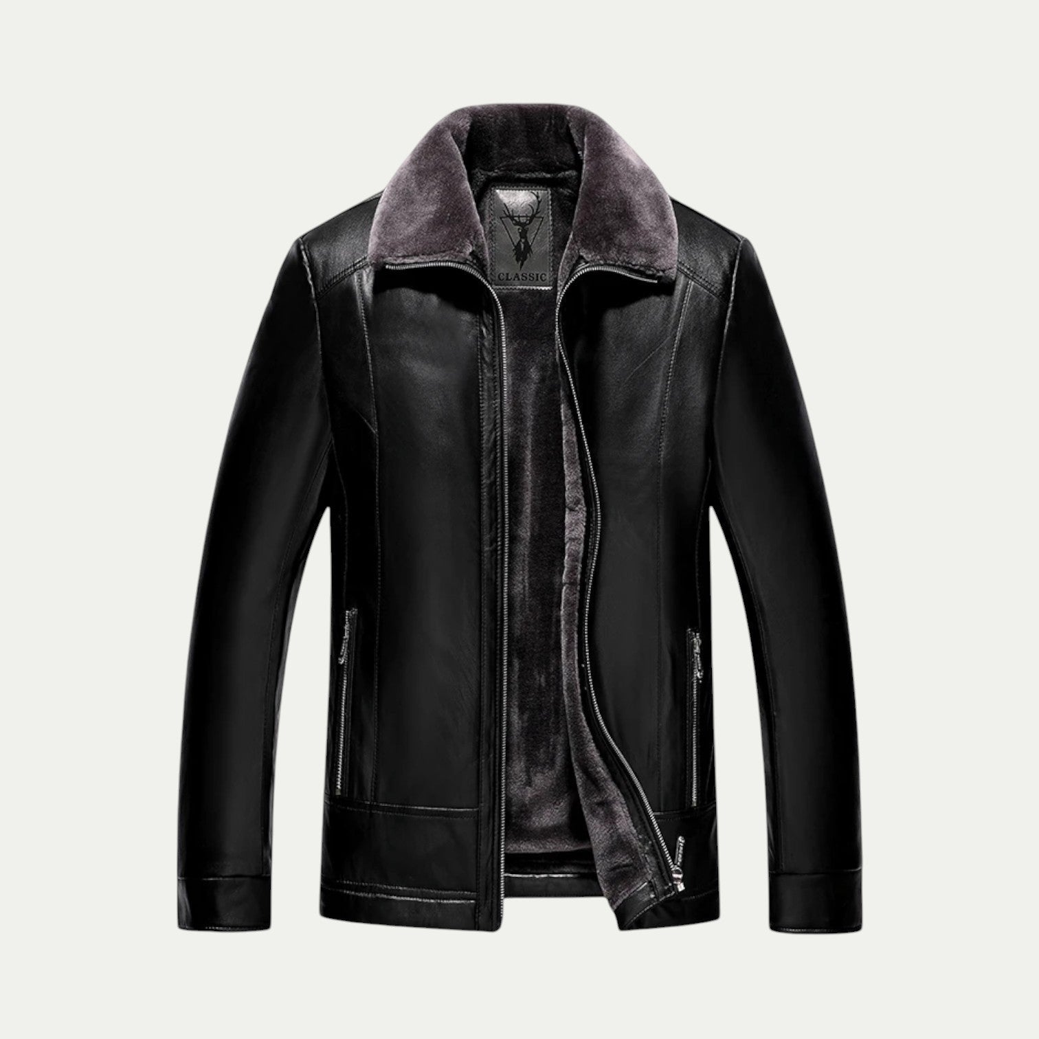 VogeLuxe | Men’s Classic Aviator Leather Jacket 0