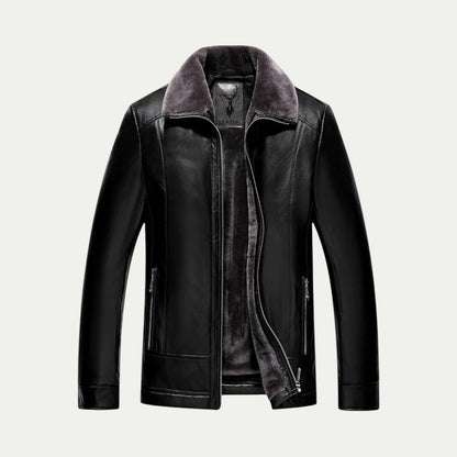VogeLuxe | Men’s Classic Aviator Leather Jacket 0
