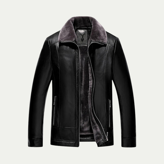 VogeLuxe | Men’s Classic Aviator Leather Jacket 0
