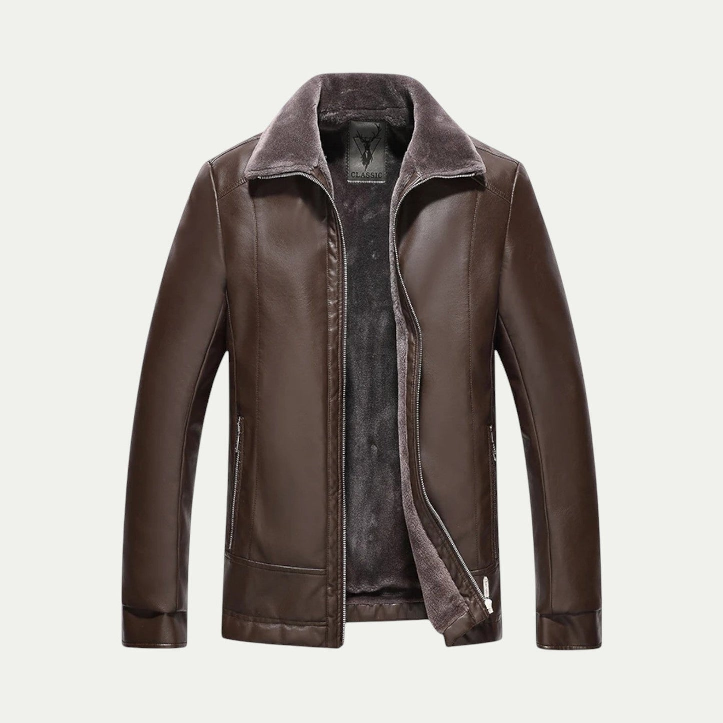 VogeLuxe | Men’s Classic Aviator Leather Jacket 1
