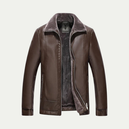 VogeLuxe | Men’s Classic Aviator Leather Jacket 1