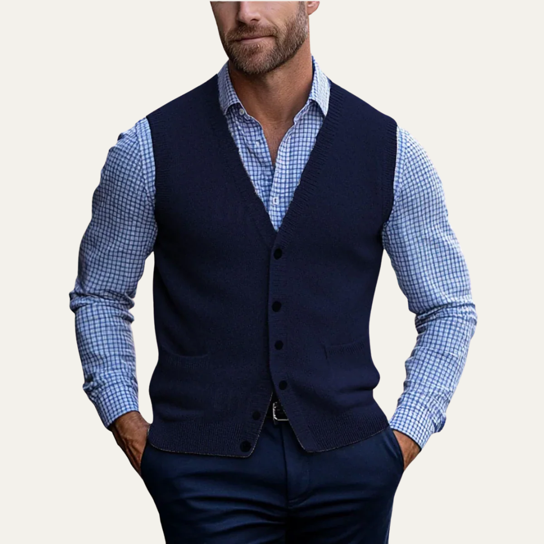 VogeLuxe | Men’s Classic Button-Front Sweater Vest 1
