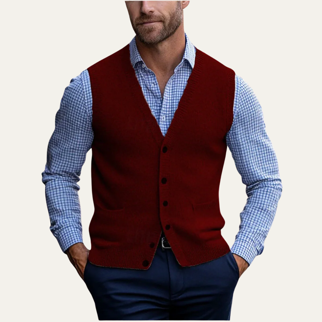 VogeLuxe | Men’s Classic Button-Front Sweater Vest 2