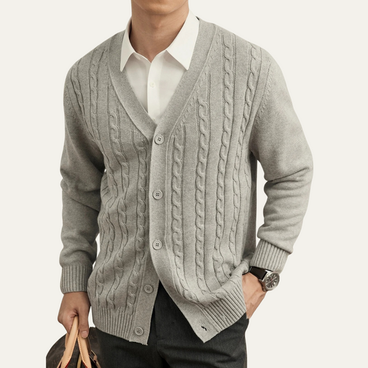 VogeLuxe | Men’s Classic Cable-Knit Cardigan 0