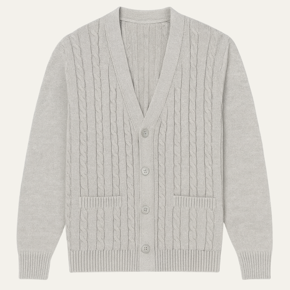 VogeLuxe | Men’s Classic Cable-Knit Cardigan 1