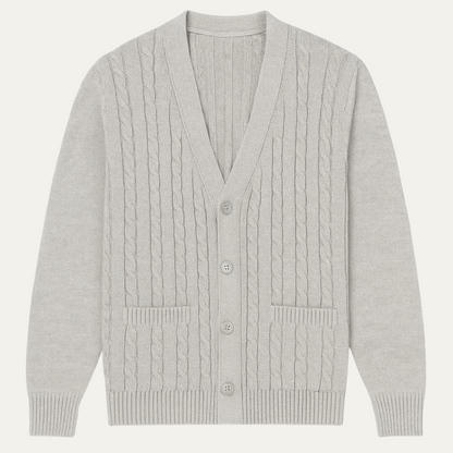 VogeLuxe | Men’s Classic Cable-Knit Cardigan 1