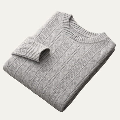VogeLuxe | Men’s Classic Cable-Knit Crewneck Sweater 3