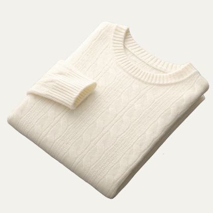 VogeLuxe | Men’s Classic Cable-Knit Crewneck Sweater 6
