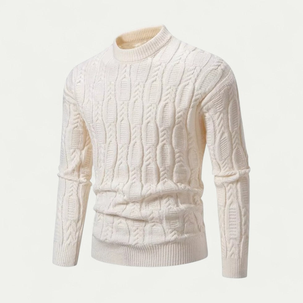 VogeLuxe | Men’s Classic Cable Knit Pullover 1