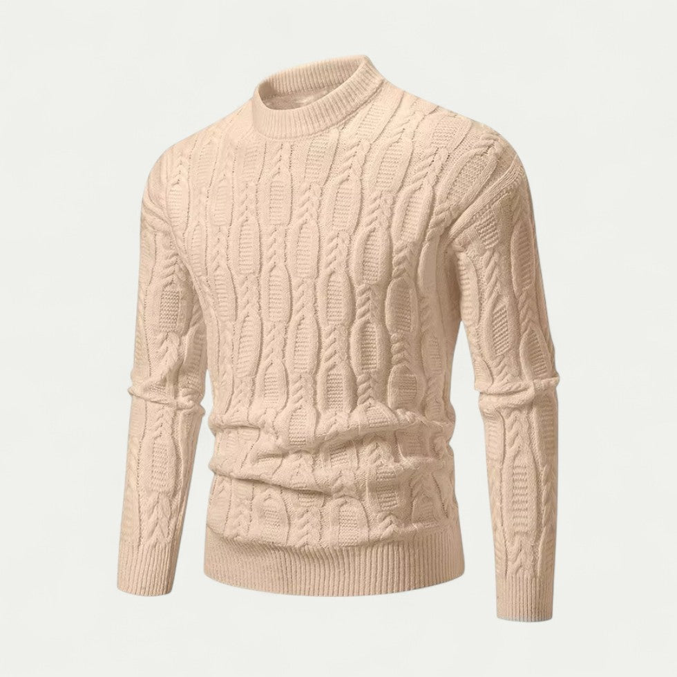 VogeLuxe | Men’s Classic Cable Knit Pullover 2