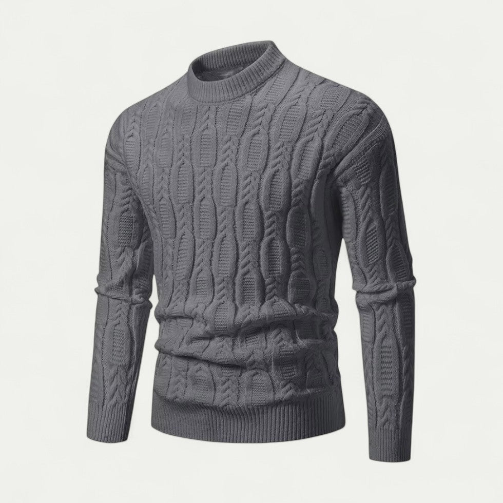 VogeLuxe | Men’s Classic Cable Knit Pullover 3