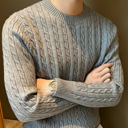 VogeLuxe | Men’s Classic Cable Knit Sweater 3
