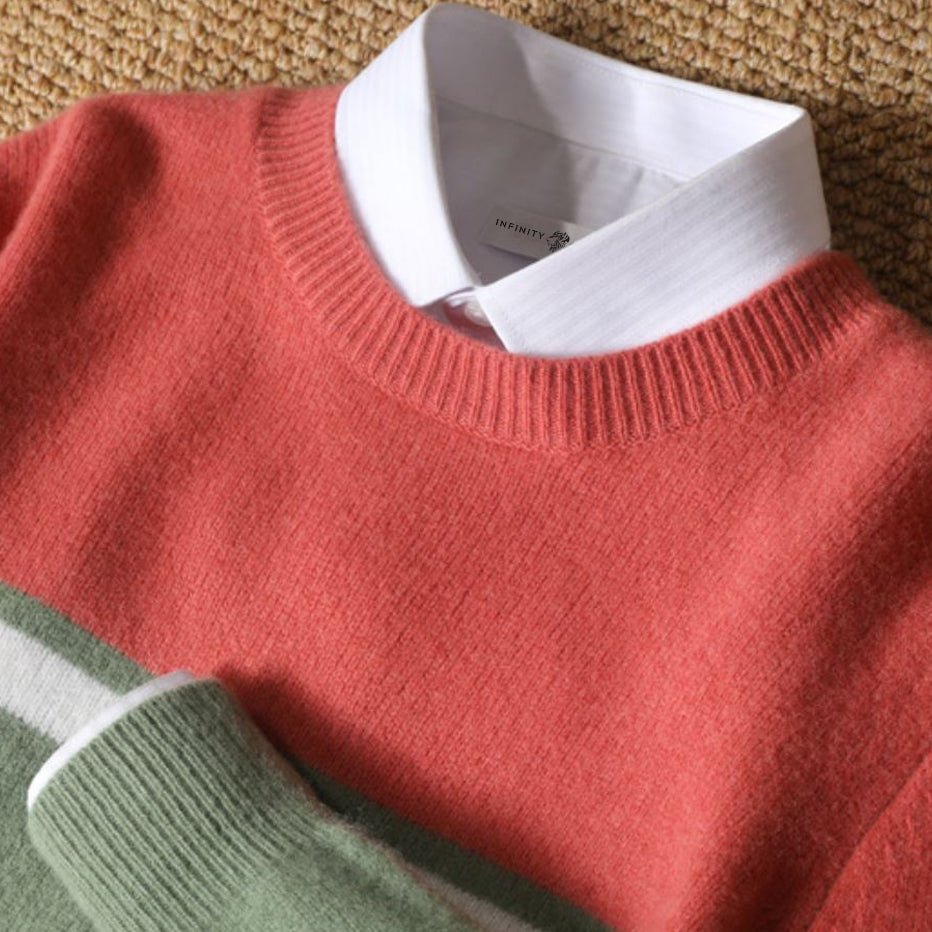 VogeLuxe | Men’s Classic Color Block Crewneck Sweater 3