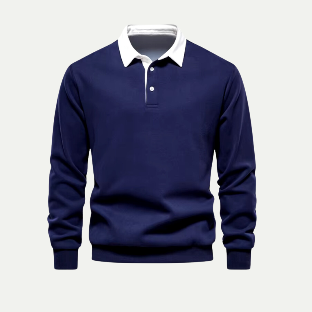 VogeLuxe | Men’s Classic Contrast-Collar Shirt 0