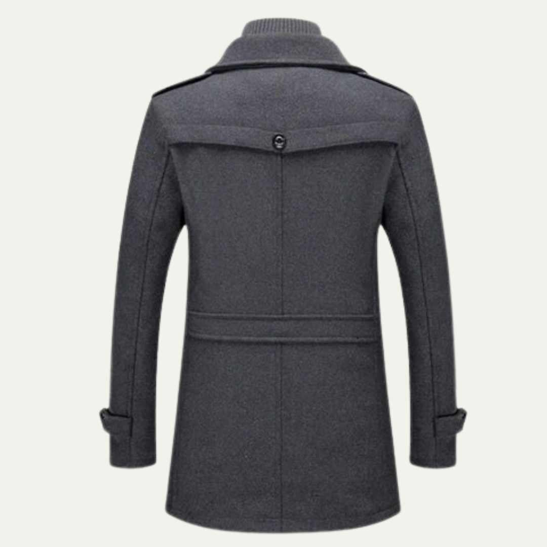 VogeLuxe | Men’s Classic Convertible Collar Trench Coat 5