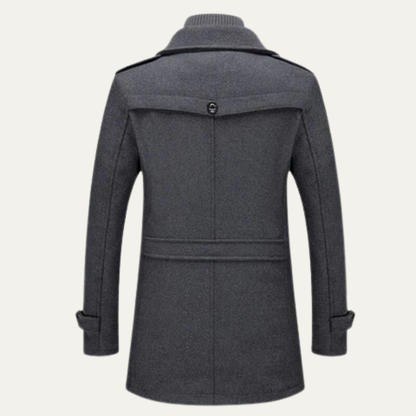 VogeLuxe | Men’s Classic Convertible Collar Trench Coat 5