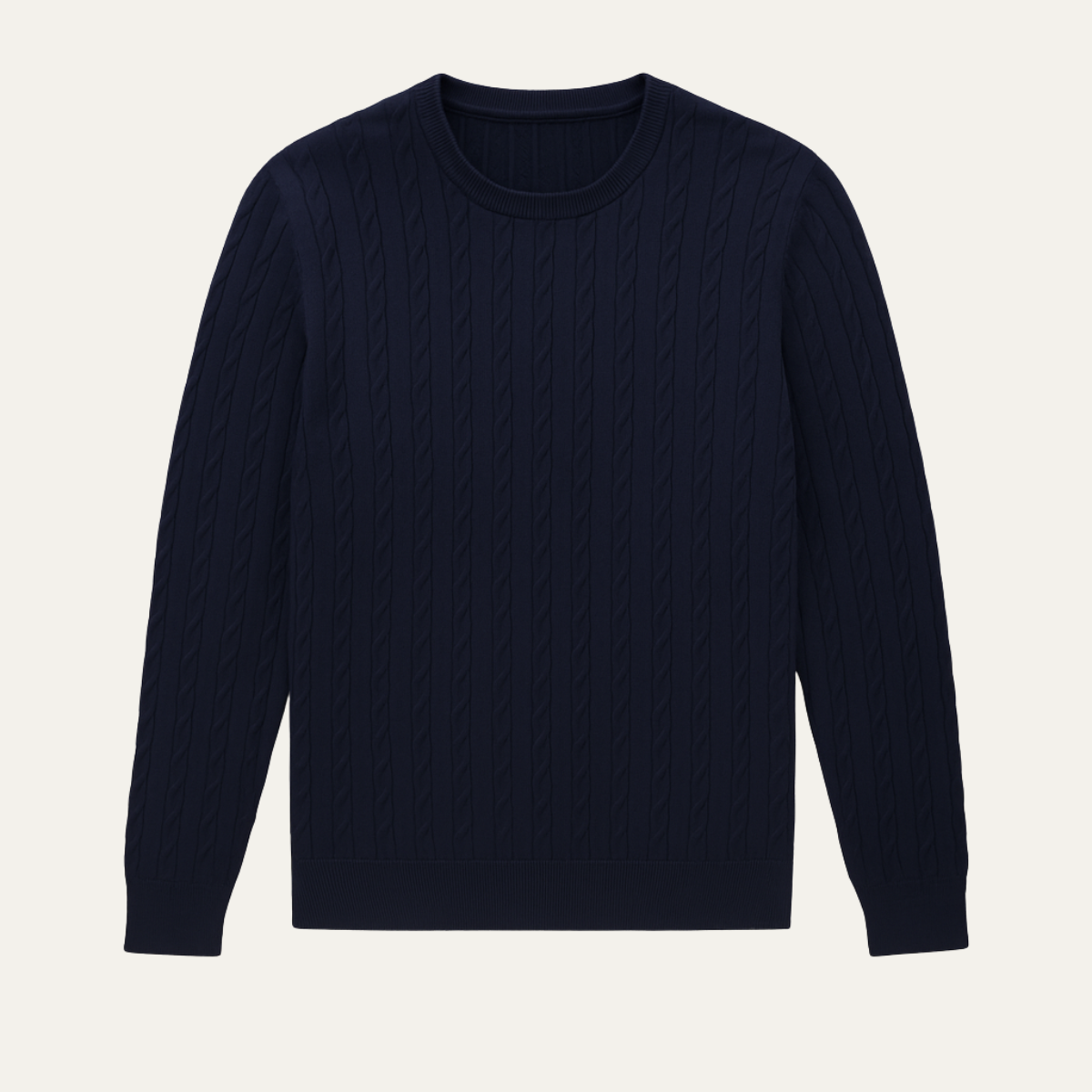VogeLuxe | Men’s Classic Cotton Cable Knit Sweater 1