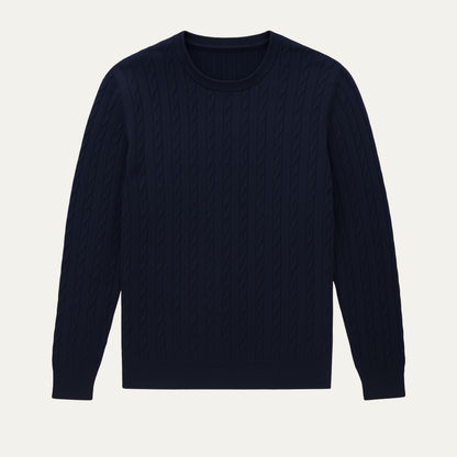 VogeLuxe | Men’s Classic Cotton Cable Knit Sweater 1