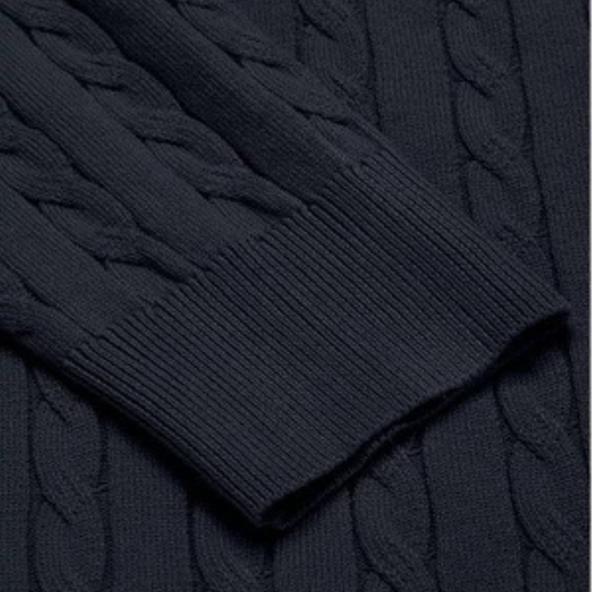 VogeLuxe | Men’s Classic Cotton Cable Knit Sweater 2