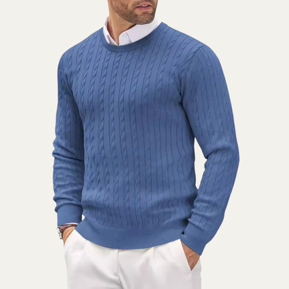 VogeLuxe | Men’s Classic Cotton Cable Knit Sweater 6
