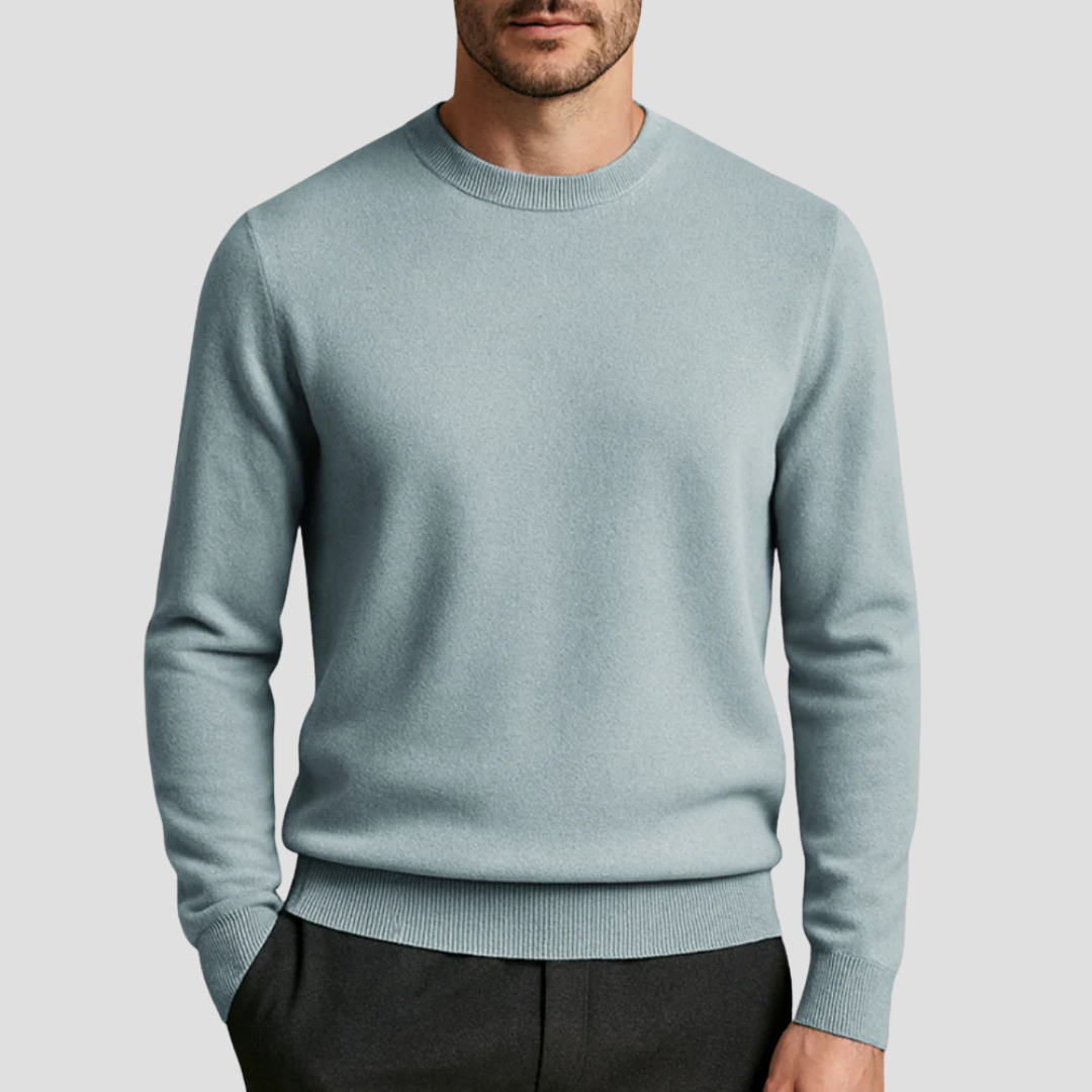 VogeLuxe | Men’s Classic Crew Neck Fine Knit Sweater 10