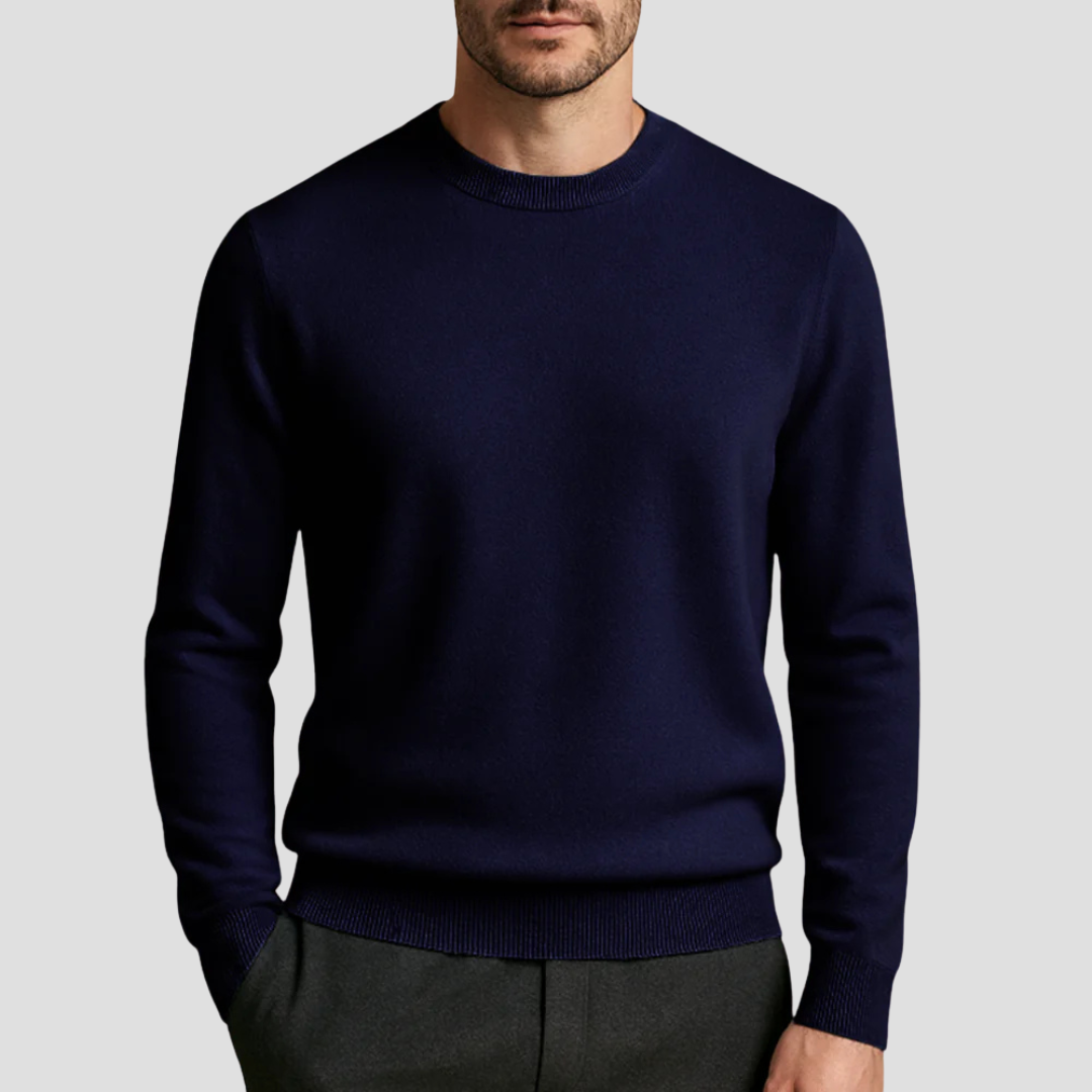 VogeLuxe | Men’s Classic Crew Neck Fine Knit Sweater 13