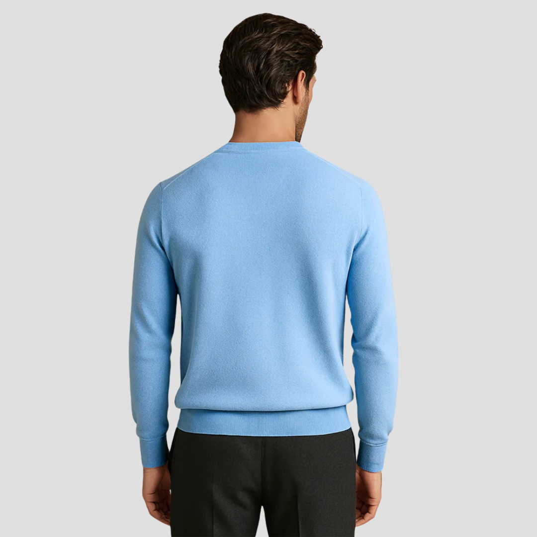 VogeLuxe | Men’s Classic Crew Neck Fine Knit Sweater 3