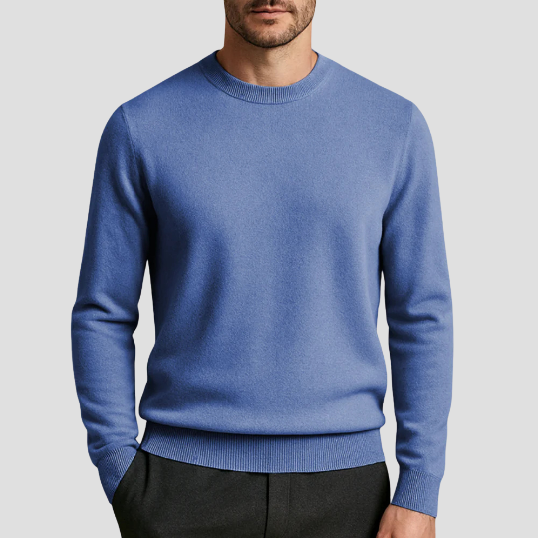 VogeLuxe | Men’s Classic Crew Neck Fine Knit Sweater 4